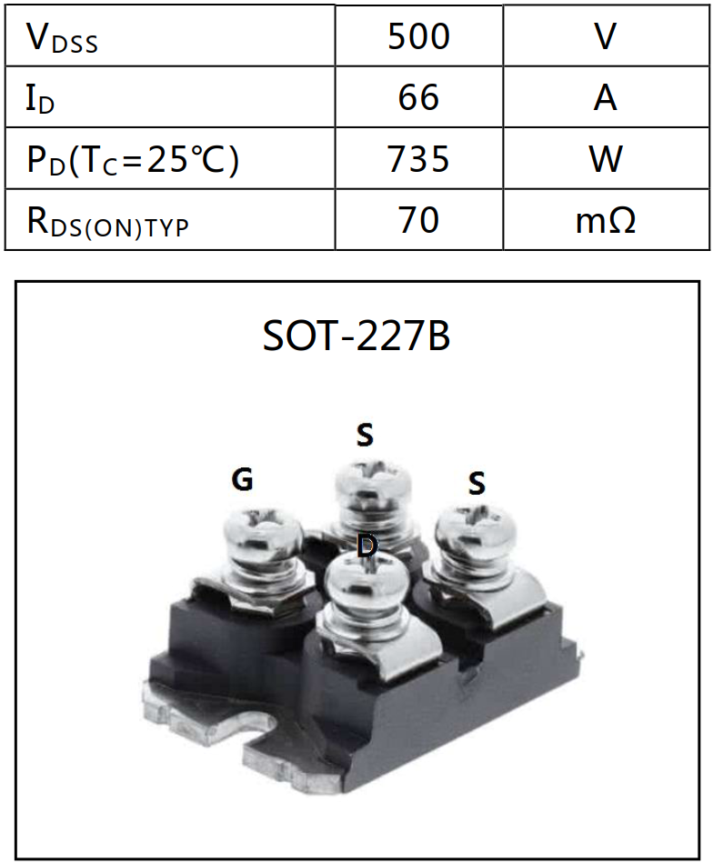 66A/500V超結N溝道功率MOSFET